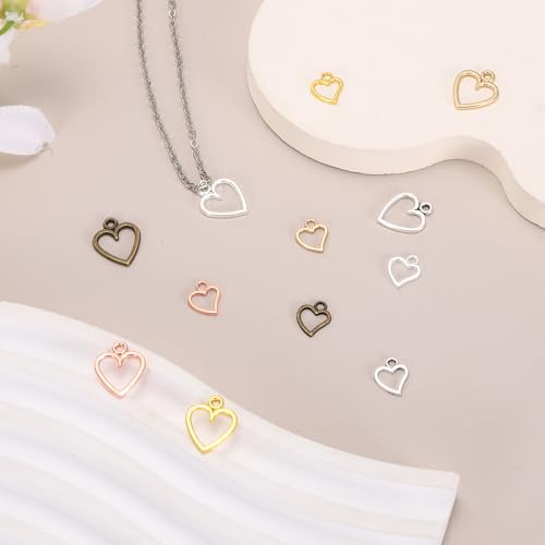 MECCANIXITY Heart Charm, Alloy Love Heart Pendants Valentines Love Dangle Connector Charm Bulk for Jewelry Making Necklace Bracelet Earrings, Cyan - color: Silver/ Cyan