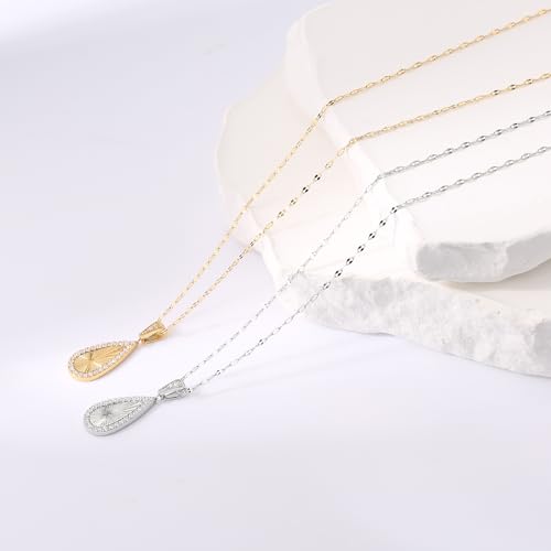 16 Inch Women's Pendant Necklace Chains - 5 Different Pendant Designs, Dainty Adjustable Chains(Gold/Silver) - color: gold2