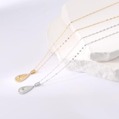 16 Inch Women's Pendant Necklace Chains - 5 Different Pendant Designs, Dainty Adjustable Chains(Gold/Silver) - color: gold2