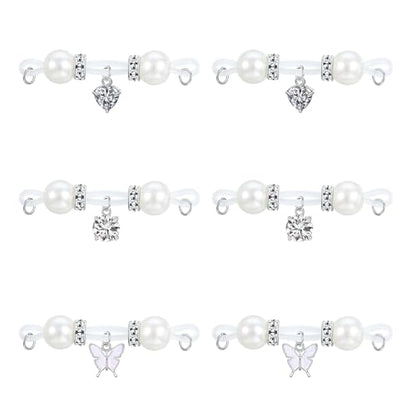 D.Bella Fake Nipple Rings Non Piercing Nipple Jewelry Bells Dangle Heart Butterfly Adjustable Nooses Faux Nipple Piercing Cute Body Jewelry - style: Style A
