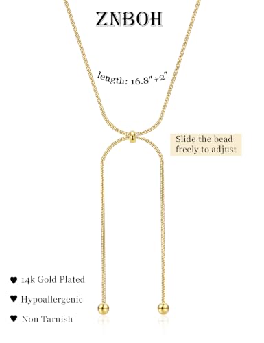 Lariat Gold Silver Necklace for Women Long Dainty Y Necklace 14k Gold Plated Drop Chunky Necklace Trendy Clover Heart Cross Teardrop Cz Pendant Statement Simple Adjustable Jewelry Gift - color: Gold- Beads