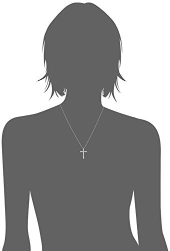 Amazon Essentials Platinum or Gold Plated Sterling Silver Cross Pendant Necklace with Infinite Elements Zirconia, 18" - color: Platinum, size: 2 carat