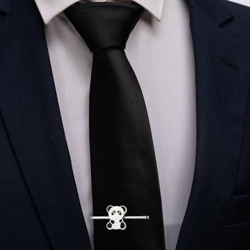 HAWSON Tie Clips for Men Unique,Fun Animal/Musical/Nautical Tie Clip,Novelty Personalized Mens Tie Bar,Accessories Business Wedding Gifts - style: Panda