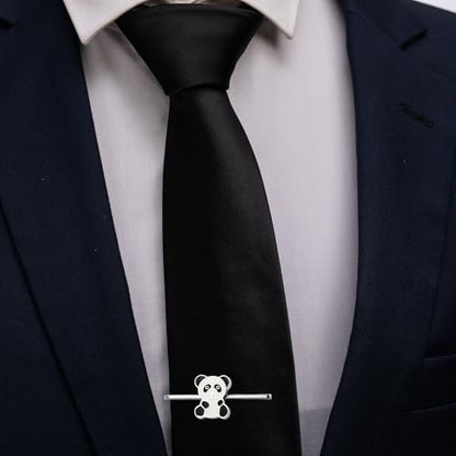HAWSON Tie Clips for Men Unique,Fun Animal/Musical/Nautical Tie Clip,Novelty Personalized Mens Tie Bar,Accessories Business Wedding Gifts - style: Panda