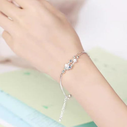 925 Sterling Silver Plated Heart Charm Bracelet for Women - Dainty Chain Love Gift Idea - style: Style4