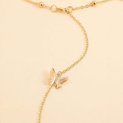 Body Chain Jewelry for Women Rhinestone Back Chain Necklace for Backless Dress Backdrop Chain Necklaces for Women - color: Butterfly