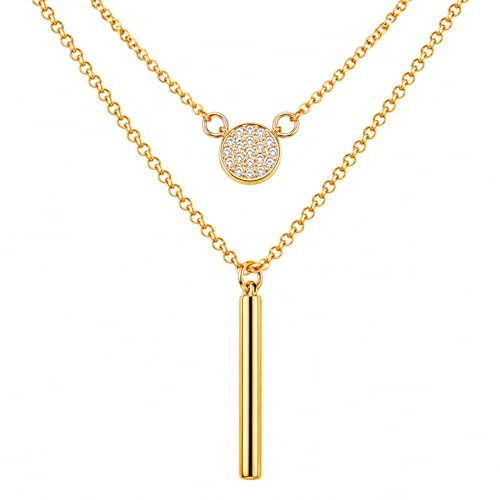Rich London 18K Rose Gold Plated 2-in-1 Clover Heart Pendant Necklace for Women | Elegant Crystal Charm Jewellery - color: Y Chain