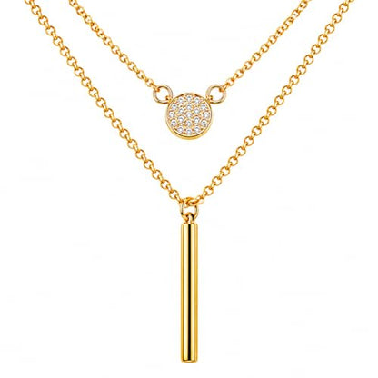 Rich London 18K Rose Gold Plated 2-in-1 Clover Heart Pendant Necklace for Women | Elegant Crystal Charm Jewellery - color: Y Chain
