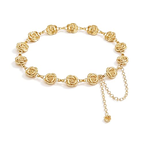 Mealah Waist Chains Gold Belts for Women - Adjustable Body Link Belts Ladies Fashion Chain for Jeans Dress