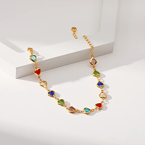Dainty Gold Bracelets for Women, 18 Gold Plated Adjustable Evil Eye/Butterfly/Beaded/Pearl/Heart/Turquoise Handmade Bracelet for Women - style: Heart