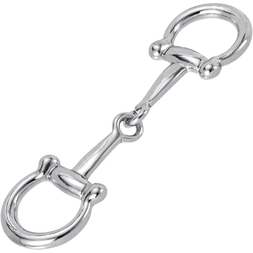 Joez Wonderful Scarf Ring Clip, Wide Band Chunky Chain Silk Scarf Buckle, Shawl Clips Scarf Clasp Holder Scarves Pin - color: (Horsebit) Silver