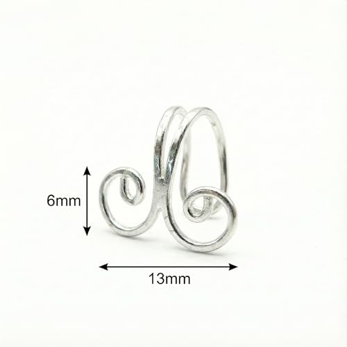 925 Sterling Silver Ear Cuff, Handmade Single Band Adjustable Non Piercing Clip On Cartilage Earring, Minimalist Ear Wrap Faux Piercing Jewelry for Women - style: Swirl Band
