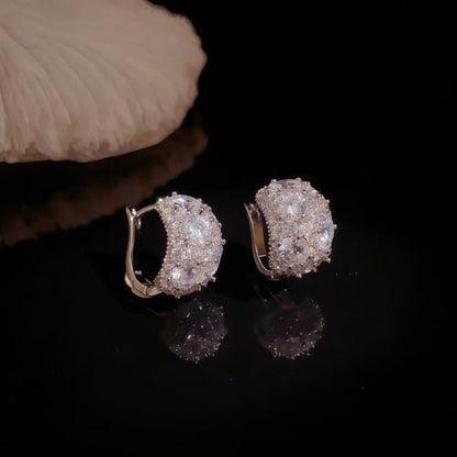 14K Gold Plated CZ Huggie Hoop Earrings for Women, Full CZ Dainty Daily Wear Jewelry1111