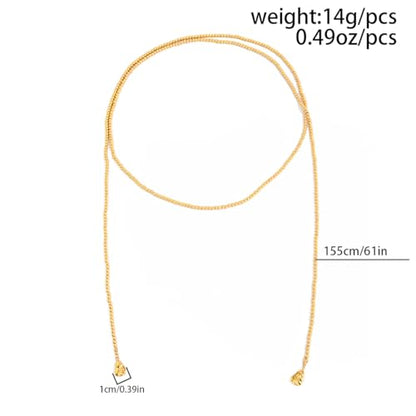 Long Pearl Necklaces for Women Layer Lariat Tie Necklace Adjustable Long Beaded Y Drop Choker Necklacess Bohemian Beach Wedding Party Jewelry Gifts - color: B-Gold