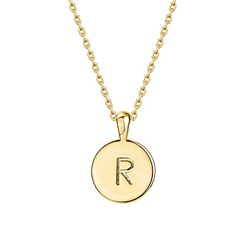 PAVOI Initial Necklace for Women, 14K Gold Plated Alphabet Letter Pendant | Letter Necklace for Women, Name Necklace, Necklace with Initials - style: - R