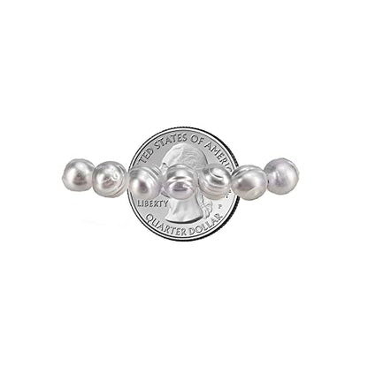 Savlano 8-9MM Cultured Freshwater Baroque Pearl Stretch Bracelet 7 Inches. Available In a Range of Beautiful Colors, For Women Comes with Gift Box - color: Grey