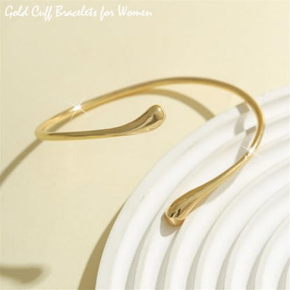 Charm Thin Cuff Bangle Bracelets for Women Dainty Adjustable Bar Bracelet Minimalist Adjustable Open Metal Cuff Bangle Bracelets Armlet Jewelry