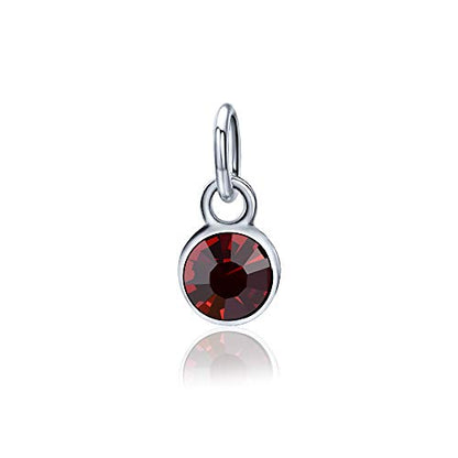 YJT January Birthstone Charms for Bracelet Necklace Jewelry Making Silver DIY Crystal 6mm