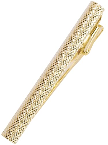 [TAVARAT] Tie Clip Tie Clips for Men Knurling Black Silver Tie Bar Tie Pin Tps-095 - style: light gold