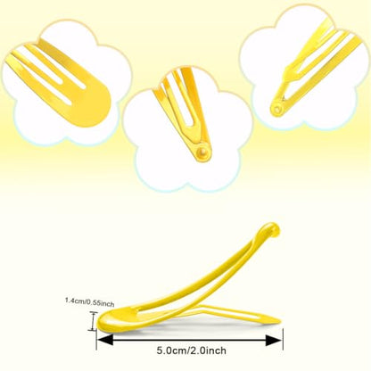 ELANE 80 Pcs Metal Snap Hair Clips for Women,Small Snap Barrettes for Women Girls Thick Fine Hair (Yellow) - color: Yellow