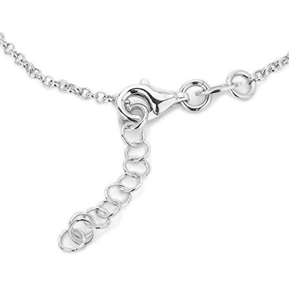 Vanbelle Sterling Silver Jewelry - Rhodium Plated 925 Stamp - Open and Close Hanging Star Charm Bracelet - Beautifully Handcrafted Bracelet for Women - 6.50" + 1" Extender