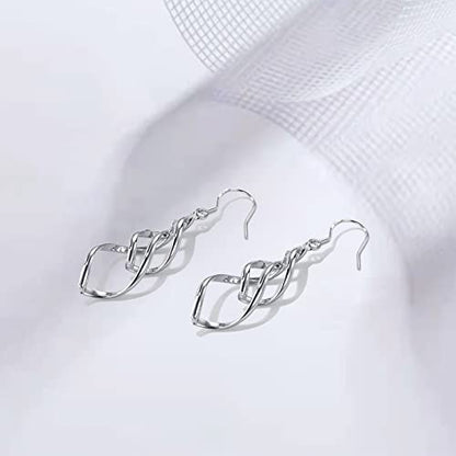 Sterling Silver Plated Earrings Dangle Earrings Linear Drop Statement Earrings for Women - color: SILVER-2