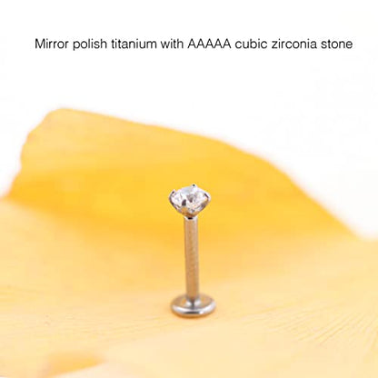 20g/18g/16g Titanium Press Fit Threadless Push in Labret Stud