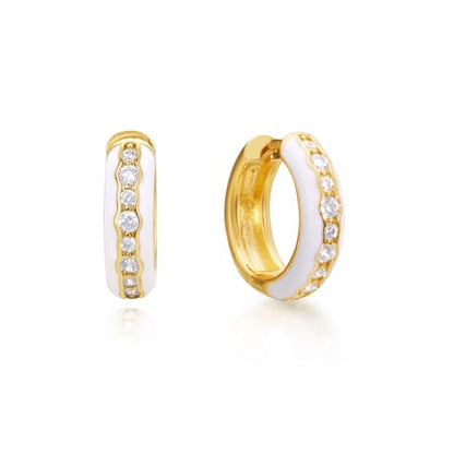 ARSIS Heart Charm Huggie Hoop Earrings for Women, Dainty 18K Gold Plated Heart Drop Hoops with CZ, Hypoallergenic, 925 Sterling Silver Posts, Tarnish-Free, Lightweight Jewelry Gift for Her - color: French Coast Hoops