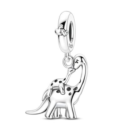Hapour 925 Sterling Silver Charm for Bracelet Necklace Women Pendant Beads | Virgin Mary Charm, Religious Cross Heart Dragon European Jewelry Mom Charm - color: Parent-child winding Dragon