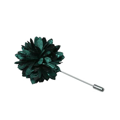 GUSLESON 3.15"（8cm） Mens Paisley Tie and Lapel Pin Necktie Hankerchief Cufflinks Set for Men - color: Dark Green-2