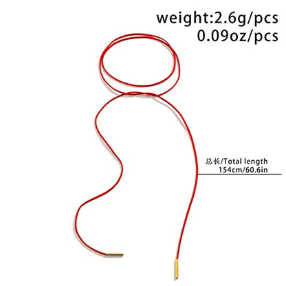 Sexy Bow-knot Choker Necklace for Women, Velvet Tie Neck Gothic Long Wrap Rope Collar Tie Red Chocker Ribbon Suede necklace Accessories for Party Prom - color: red
