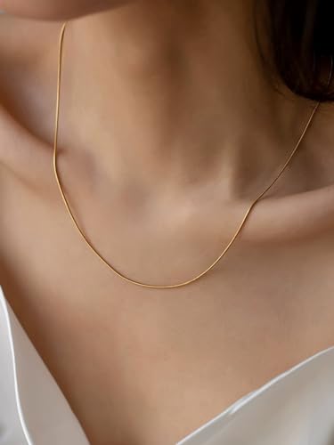Elegance 11 designs Gold Plated Thin Chain Layered Necklaces For Women Non Tarnish,18k Gold Plated Stainless Steel Dainty Waterproof Gold Necklace Set Stack For Women Gifts Jewelry - color: Gold Necklace1901