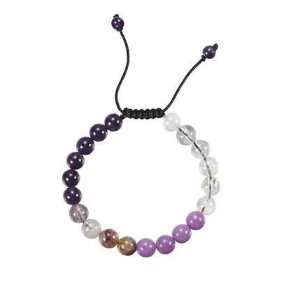 Natural Stone Beaded Bracelets for Women, 7 Chakra Healing Crystal Bracelet, 6mm/8mm Handmade Gemstone Stretch/Adjustable Bangle, Anxiety Relief Yoga Meditation Jewelry, Boho Amethyst Malachite Turquoise Bracelet Gift - color: Style 3