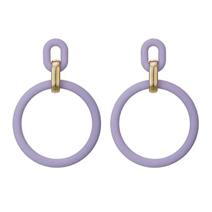 RUOFFETA Acrylic Rectangle Earrings, Fashion Acrylic Square/Oval/Hoop Statement Drop Earrings for Women - color: Lavender Hoop