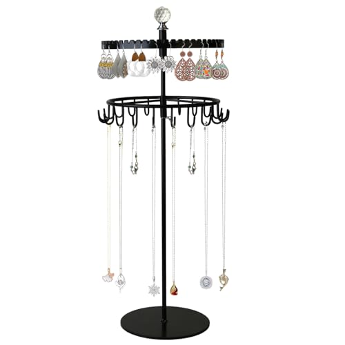 Double layered jewelry storage stand, earrings and necklaces storage