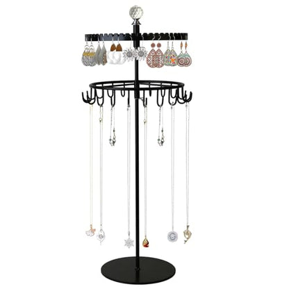 Double layered jewelry storage stand, earrings and necklaces storage