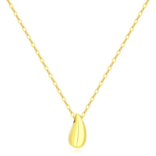 EVEYE S925 Sterling Silver Necklace For Women, Teardrop Pendant Necklaces, Pear Pendant Necklace Jewelry Minimalist style Gift - color: Yellow Gold
