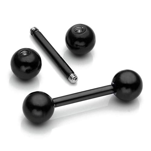 Zysta 4 Pairs Stainless Steel 14/16G Mixed Colors Body Piercing Barbells 6-16mm Post Studs Earring NippleTongue Helix Tragus Cartilage Labret Medusa Lip Eyebrow Straight Bar Ball Screw … - color: 4mm Ball,8mm Post