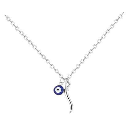 Silver Necklaces for Women Teens, Best Friend Necklace Sister Daughter Gift | Horseshoe Butterfly Swan Wave Evil Eye Necklace Graduation Chritmas Birthday Gifts for Women, Stainless Steel - style: Evil Eye