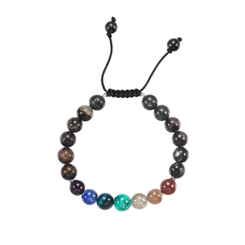 Natural Stone Beaded Bracelets for Women, 7 Chakra Healing Crystal Bracelet, 6mm/8mm Handmade Gemstone Stretch/Adjustable Bangle, Anxiety Relief Yoga Meditation Jewelry, Boho Amethyst Malachite Turquoise Bracelet Gift - color: Style 5