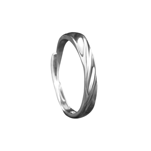 925 Sterling Silver Ring Minimalist Adjustable Rings Band Handmade Rings for Women Girls - color: Color 13