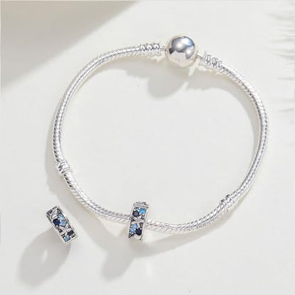 KEQ Clip Spacer Charm for Bracelet 925 Silver Pave Cubic Zirconia Clip Lock Stopper Bead Spacer For Women Bracelets Stopper Birthday Gifts European Openable Beads 2pcs - color: Tropical Starfish & Shell