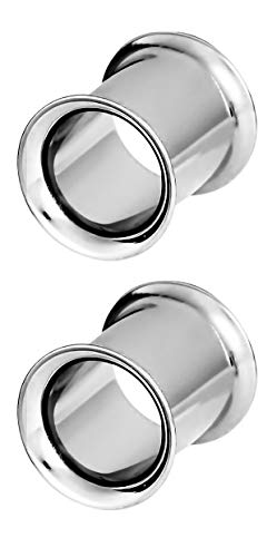 Forbidden Body Jewelry Ear Gauges, Ear Tunnels, Tunnels For Ears, Surgical Steel Mirror Finish Double Flared Tunnel Plug Earrings - style: 2pcs: 7mm (1GA)