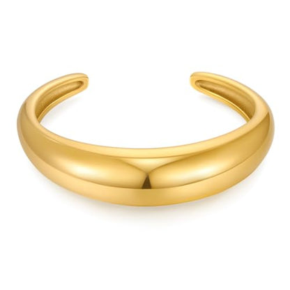 Gold Chunky Cuff Bangle Bracelets For Women 18K Gold Plated Hammered Cuff Bracelet Textured Wide Adjustable Bangle Open Cuff Fashion Jewelry Trendy Stackable Bracelets Gift for Her
