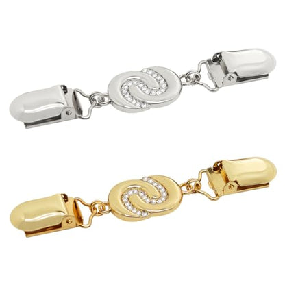 Frutain 2Pcs Cinch Clip Waist Cincher Clips for Women Dress Back Cinch & Shawl Cardigan Sweater Shirt Fasteners(GS) - style: Gs-1 Row Rhinestone-c