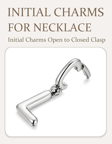 OVRUNS Initial Charm for Women Letter Bracelet Necklace Charms With Clasp | Alloy,nickel,safe for sensitive skin,Pendant with install clasp,fits bracelets with necklaces,great for gift - color: Silver, style: Letter L