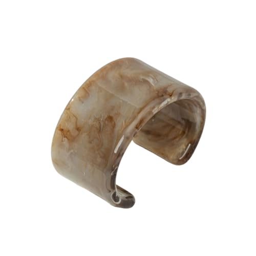 Colorful Acrylic Resin Open Bracelet Geometric Simple Transparent Tortoiseshell Acetate Plate Cuff Bangle Lightweight Chunky Thick Thin Wide Face Plastic Bracelet for Women Jewelry - color: A taupe brown