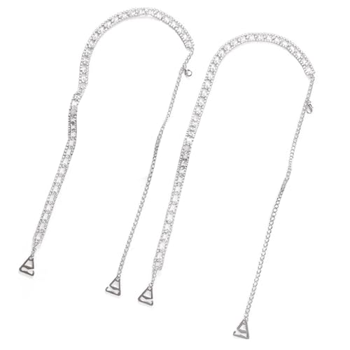 1Pair Rhinestone Shoulder Strap Chain Jewelry for Women Sexy Bridal Crystal Shoulder Lingerie Chain Rhinestone Wedding Body Bra Straps Dress Jewelry Accessories - color: Silver