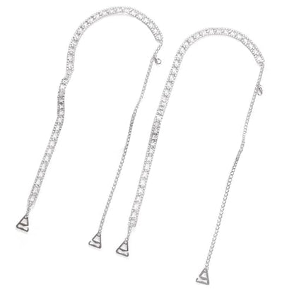 1Pair Rhinestone Shoulder Strap Chain Jewelry for Women Sexy Bridal Crystal Shoulder Lingerie Chain Rhinestone Wedding Body Bra Straps Dress Jewelry Accessories - color: Silver