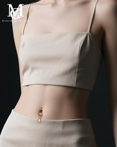 Belly Button Rings Pack 14G Belly Piercing Jewelry 316L Stainless Steel Belly Rings for Women 3PCS Navel Piercing Jewelry - color: Gold